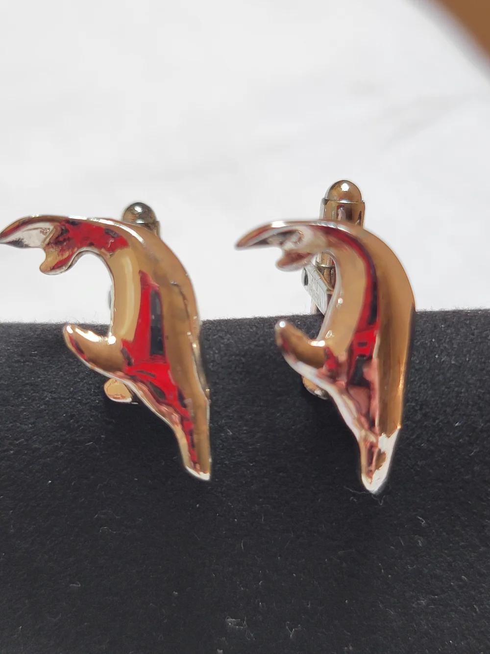 Vintage Christian Dior Silver Tone Whale Cufflinks